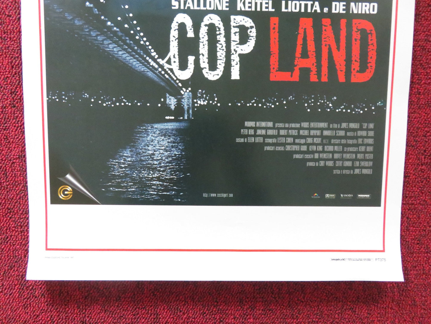 COP LAND ITALIAN LOCANDINA POSTER SYLVESTER STALLONE HARVEY KEITEL 1997 Rendezvous Cinema Movie posters