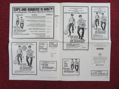 COPS AND ROBBERS UNCUT PRESS BOOK FOLDED CLIFF GORMAN JOSEPH BOLOGNA 1973 Rendezvous Cinema Movie posters