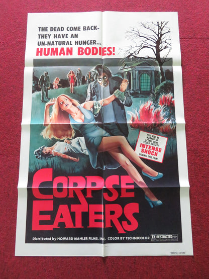 CORPSE EATERS FOLDED US ONE SHEET POSTER MICHAEL HOPKINS ED LEBRETON 1974 Movie posters