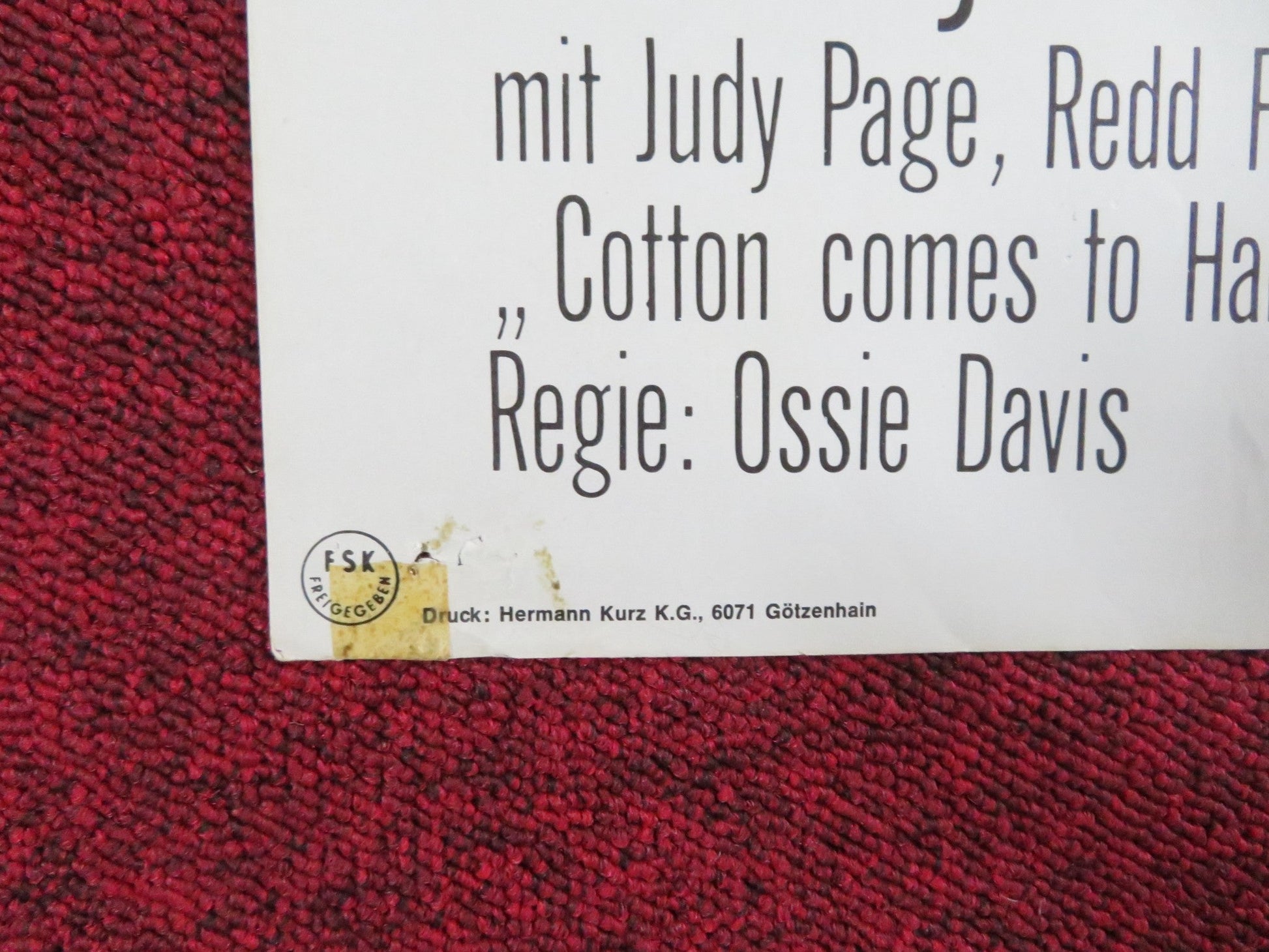 COTTON COMES TO HARLEM GERMAN A1 POSTER FOLDED GODFREY CAMBRIDGE 1971 Rendezvous Cinema Movie posters