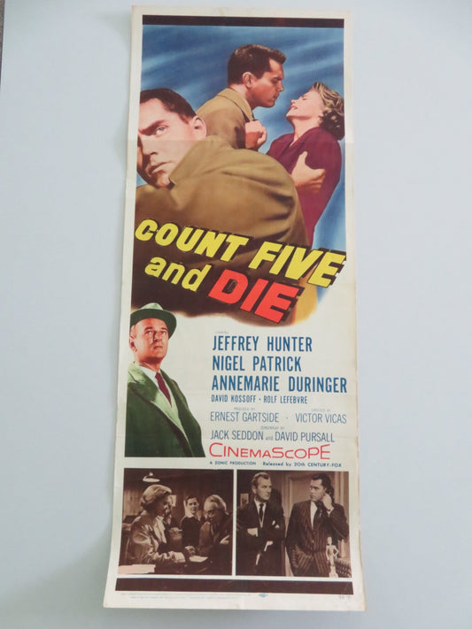 Count Five and Die US Insert Poster Jeffrey Hunter Nigel Patrick 1958 Movie posters