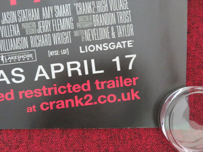 CRANK 2: HIGH VOLTAGE UK QUAD ROLLED POSTER JASON STATHAM AMY SMART 2009 Movie posters