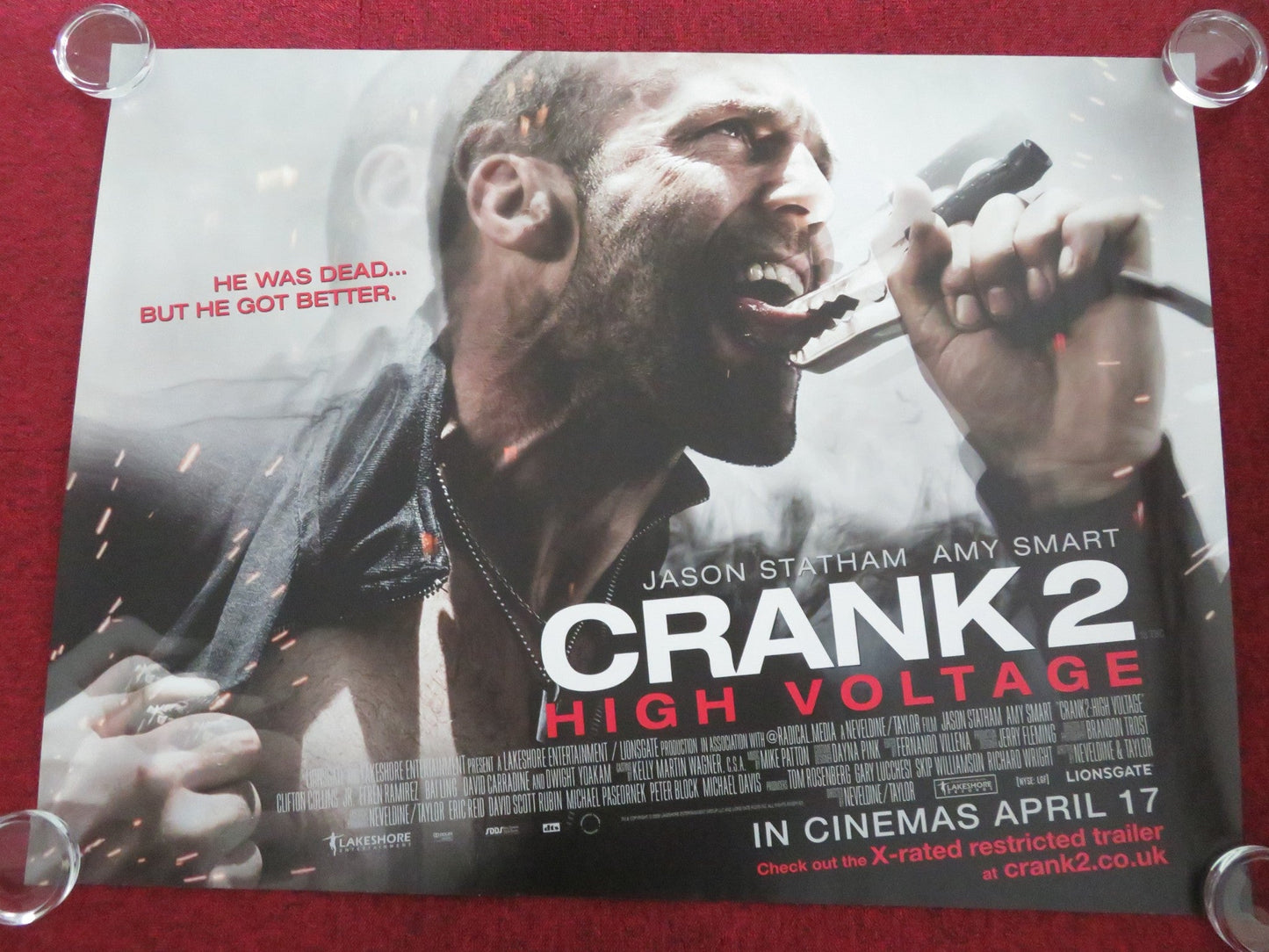 CRANK 2: HIGH VOLTAGE UK QUAD ROLLED POSTER JASON STATHAM AMY SMART 2009 Movie posters