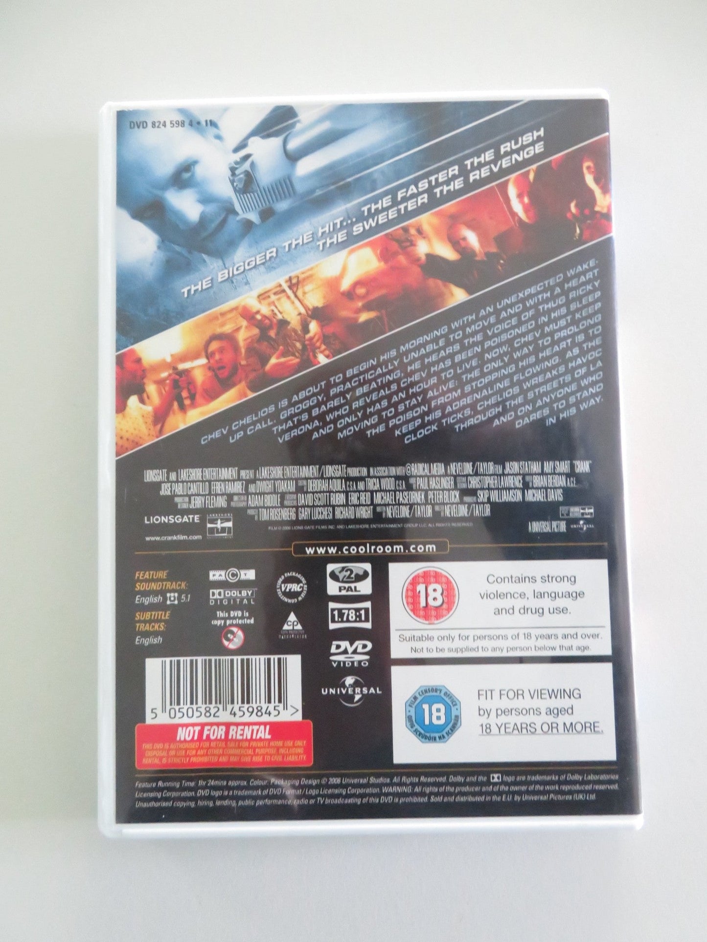 Crank (DVD) Jason Statham Amy Smart 2006 Region 2 Movie posters