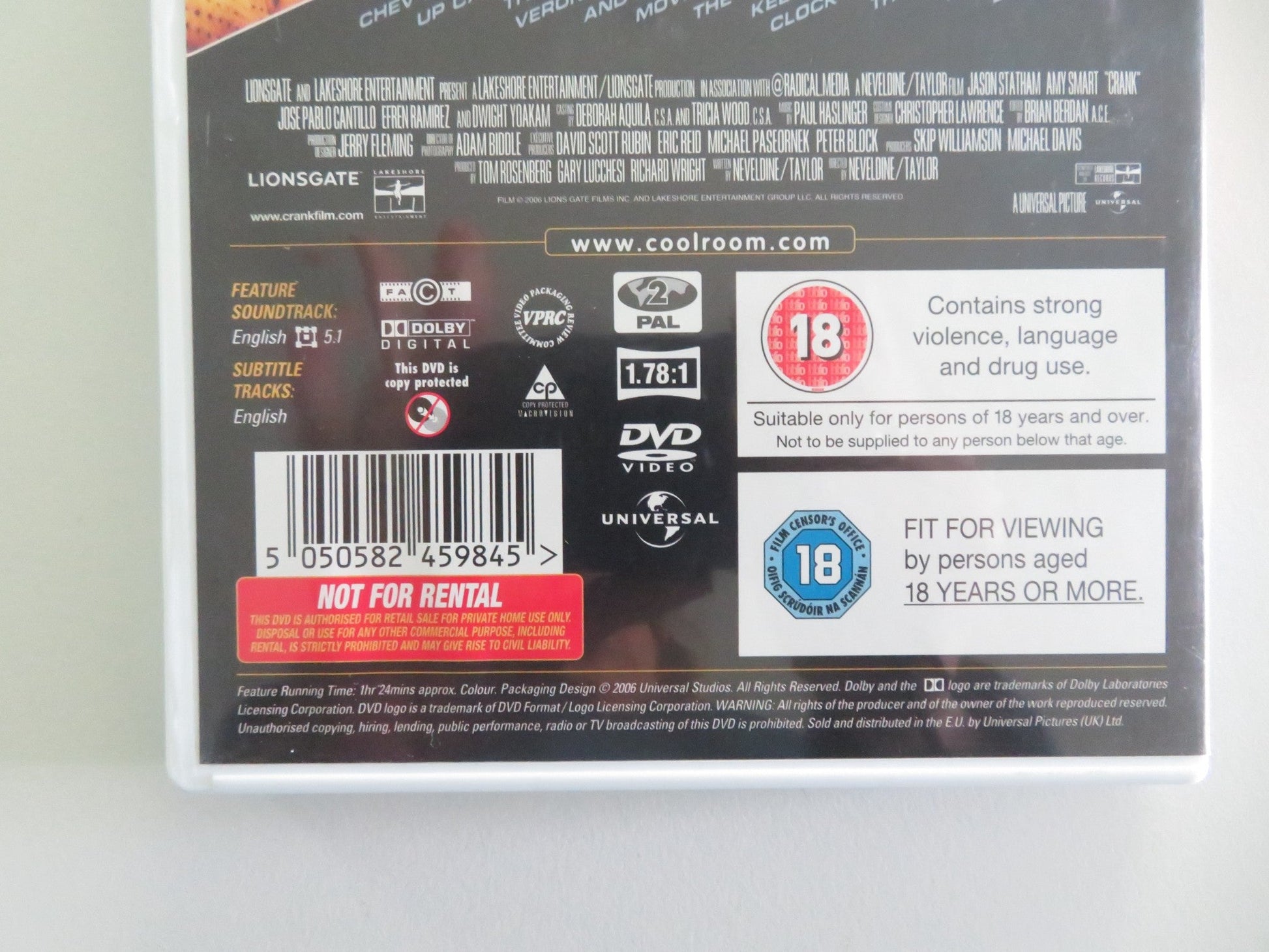 Crank (DVD) Jason Statham Amy Smart 2006 Region 2 Movie posters