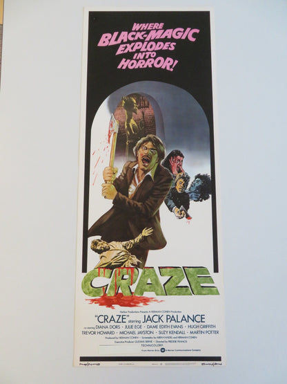 CRAZE US INSERT POSTER JACK PALANCE DIANA DORS 1974 Rendezvous Cinema Movie posters