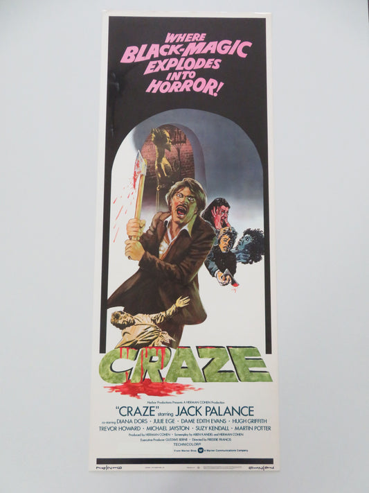 Craze US Insert Poster Jack Palance Diana Dors 1974 Movie posters