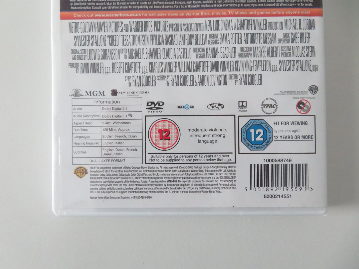 Creed (DVD) Michael B. Jordan Sylvester Stallone 2015 Region 2 Movie posters