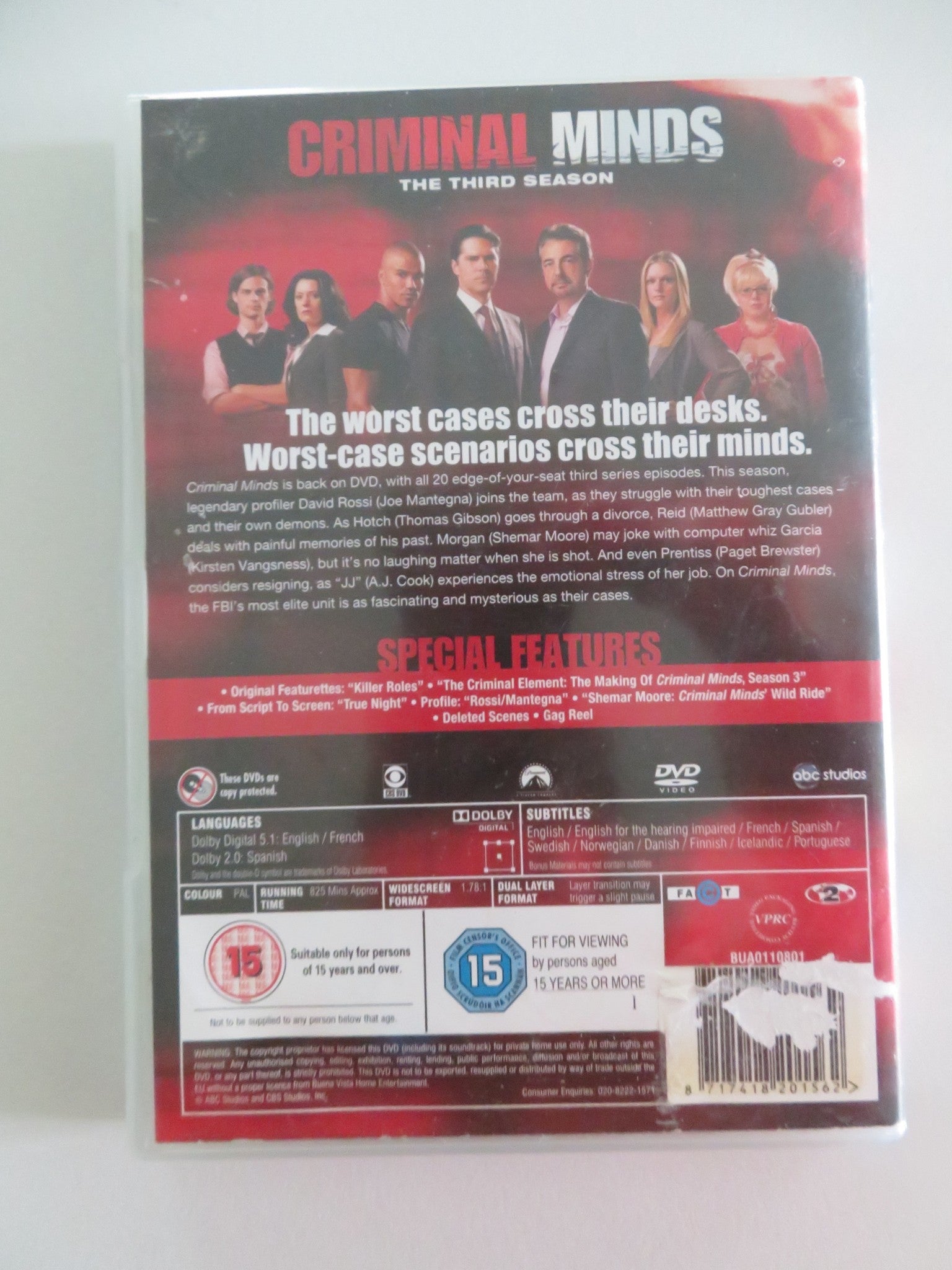 CRIMINAL MINDS SEASON 3 (DVD) JOE MANTEGNA THOMAS GIBSON 2007 REGION 2 Movie posters