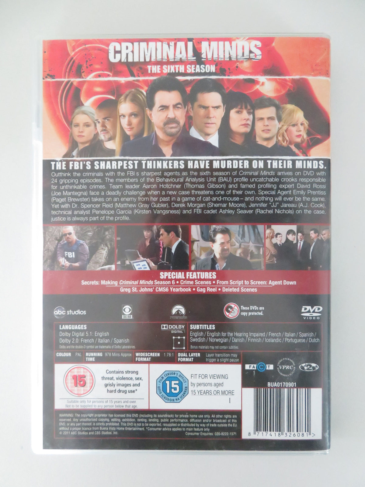 Criminal Minds - Season 6 (DVD) Kirsten Vangsness 2010 Region 2 Movie posters
