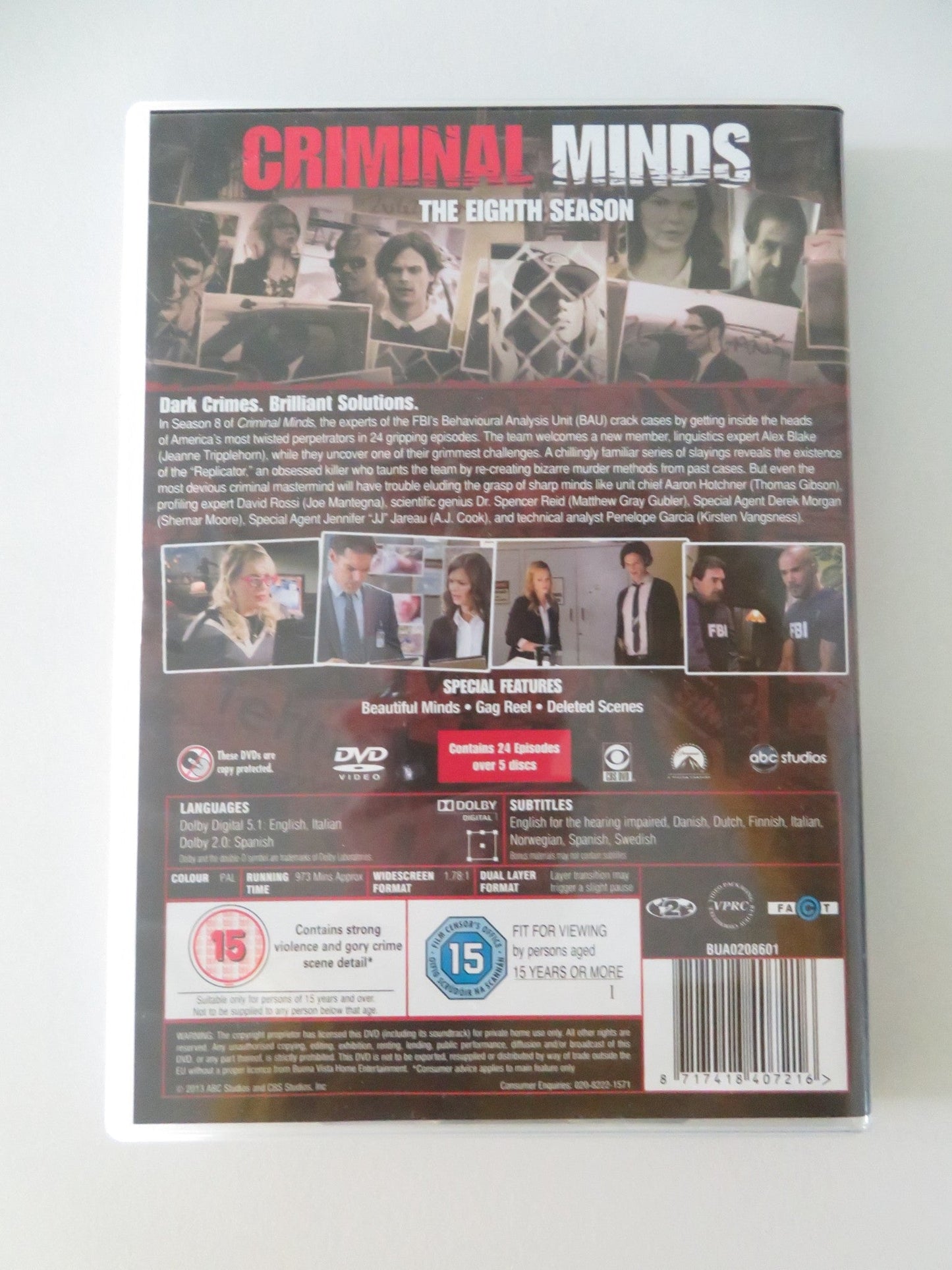 CRIMINAL MINDS SEASON 8 (DVD) JOE MANTEGNA THOMAS GIBSON 2012 REGION 2 Movie posters