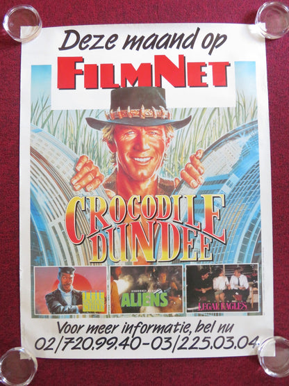 CROCODILE DUNDEE NETHERLANDS POSTER ROLLED PAUL HOGAN LINDA KOZLOWSKI 1986 Rendezvous Cinema Movie posters