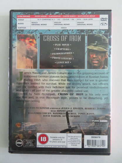 CROSS OF IRON (DVD) JAMES COBURN JAMES MASON 1977 REGION 2 Movie posters