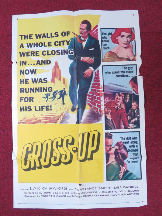 CROSS - UP / TIGER BY THE TAIL FOLDED US ONE SHEET POSTER LARRY PARKS 1958 Rendezvous Cinema Movie posters