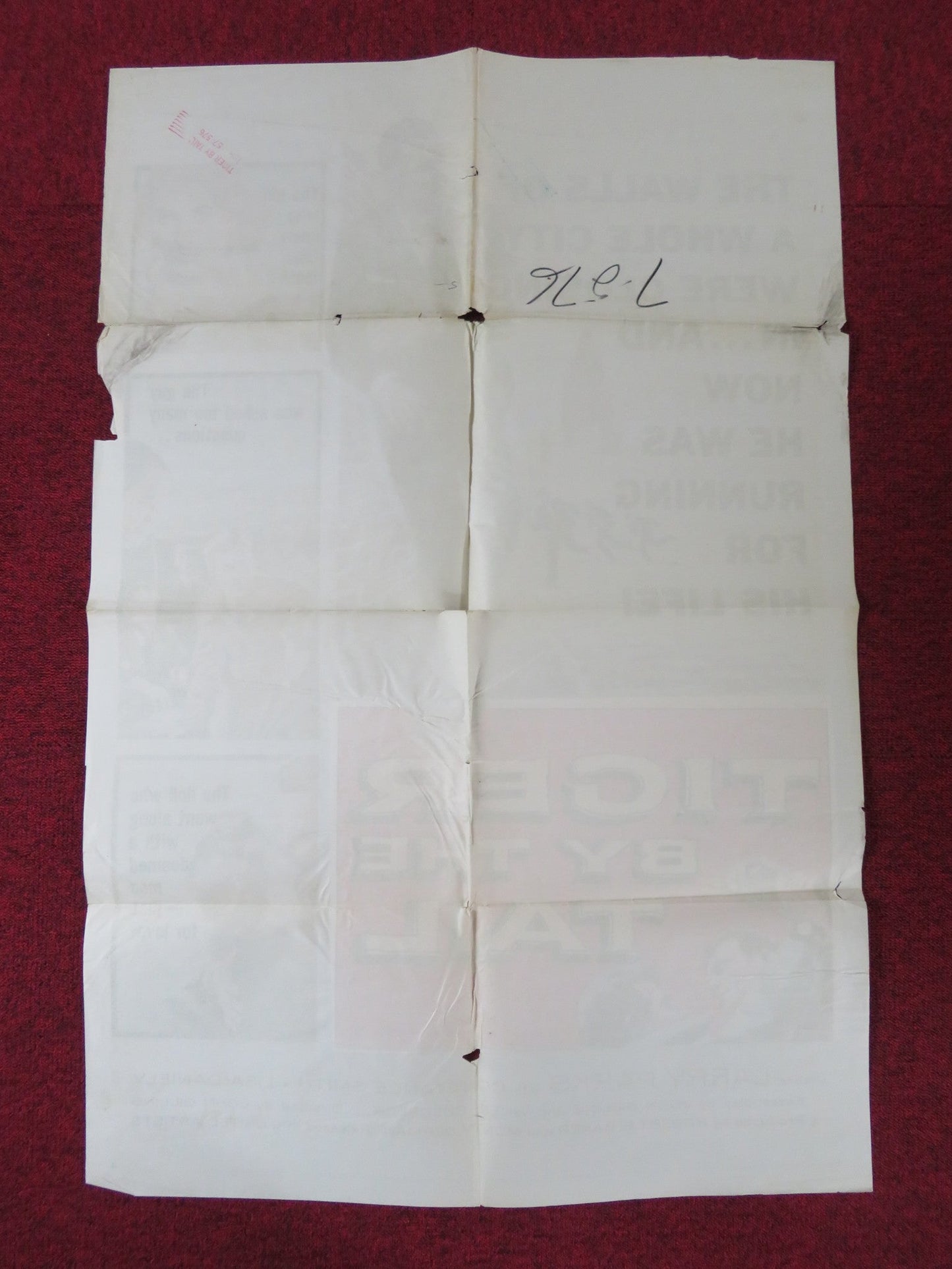 CROSS - UP / TIGER BY THE TAIL FOLDED US ONE SHEET POSTER LARRY PARKS 1958 Rendezvous Cinema Movie posters