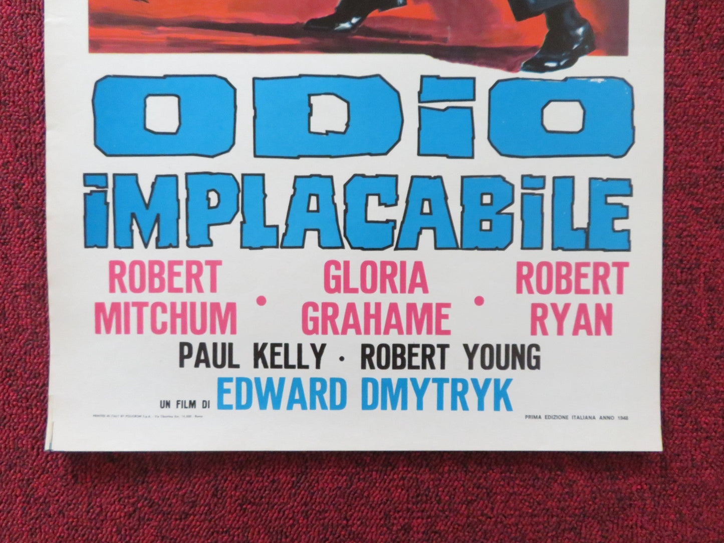 CROSSFIRE ITALIAN LOCANDINA POSTER ROBERT MITCHUM ROBERT RYAN R1966 Rendezvous Cinema Movie posters