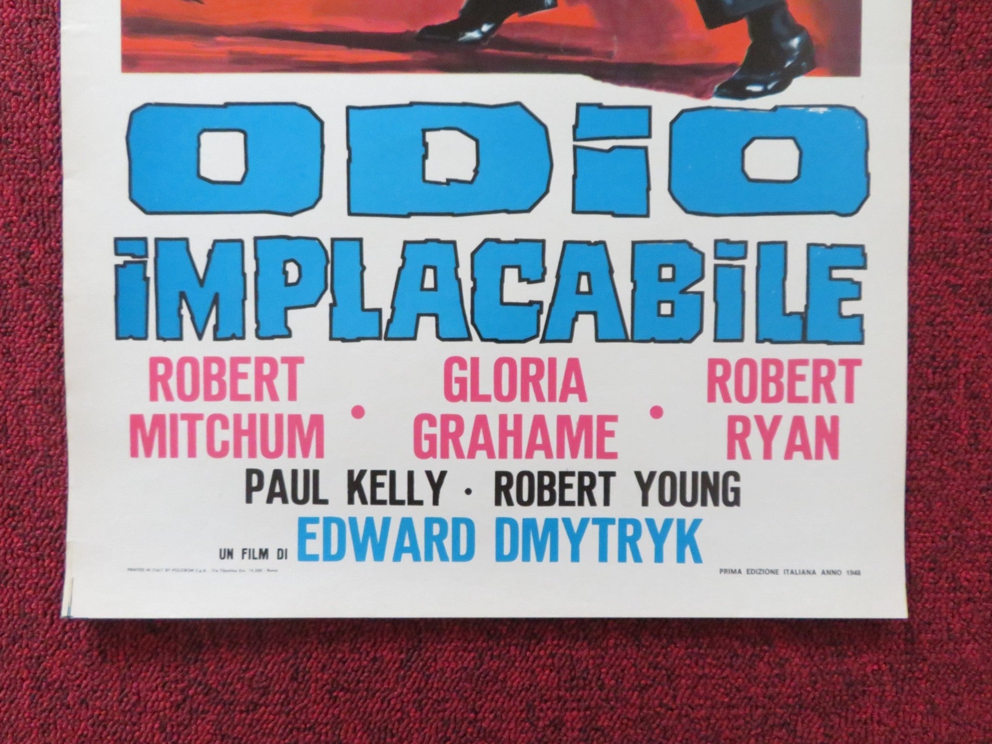 CROSSFIRE ITALIAN LOCANDINA POSTER ROBERT MITCHUM ROBERT RYAN R1966 Rendezvous Cinema Movie posters