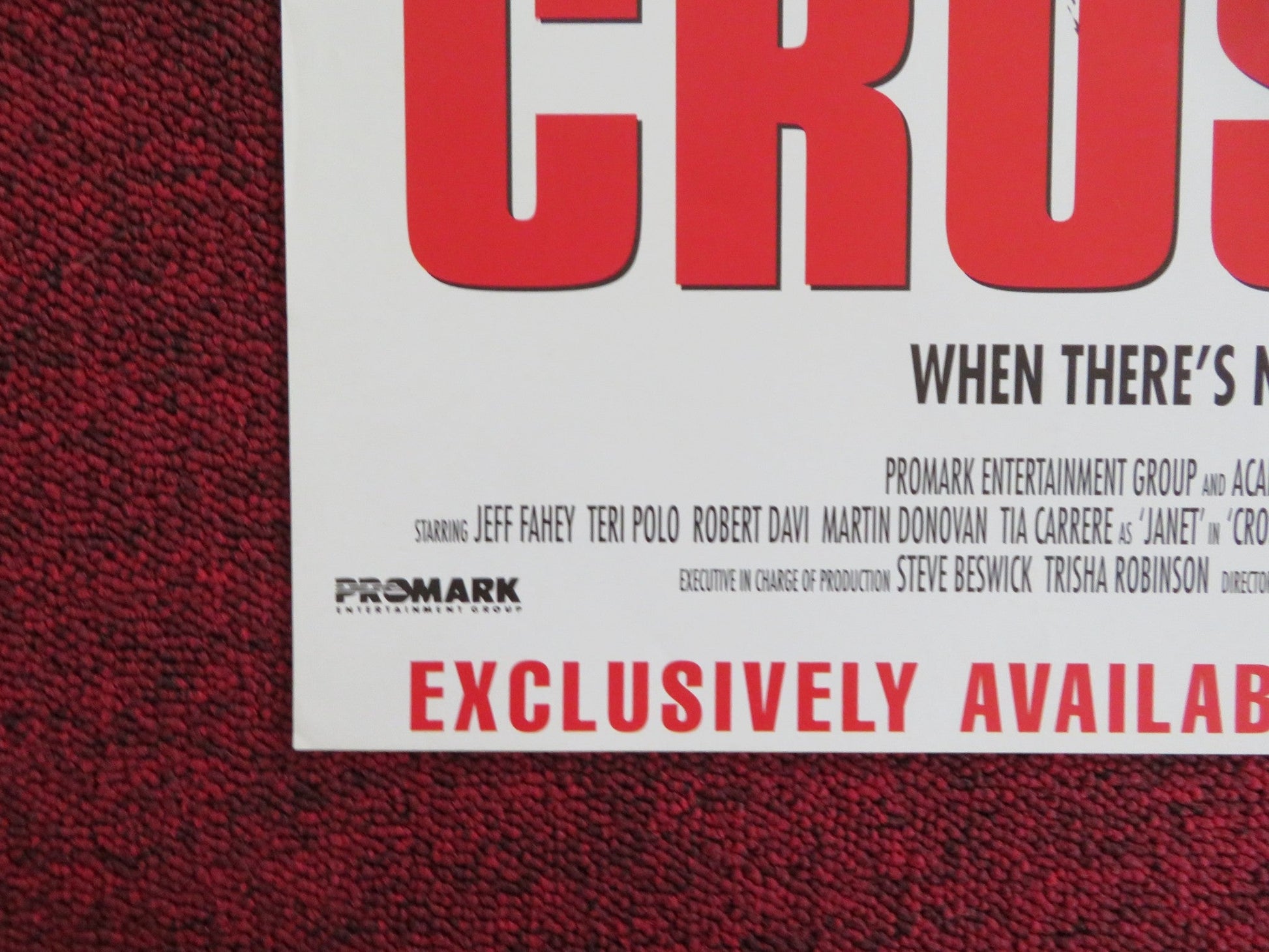 CROSSFIRE VHS VIDEO POSTER JEFF FAHEY TERI POLO 1993 Rendezvous Cinema Movie posters