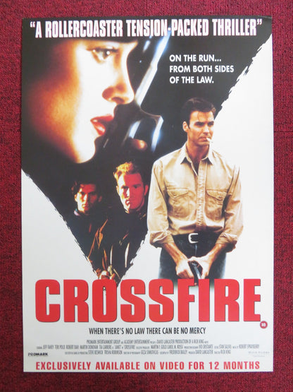 CROSSFIRE VHS VIDEO POSTER JEFF FAHEY TERI POLO 1993 Rendezvous Cinema Movie posters