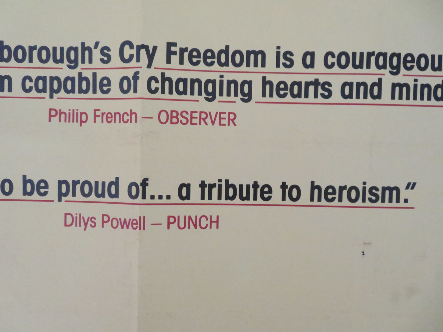 Cry Freedom UK Quad Rolled Poster Kevin Kline Denzel Washington 1987 Movie posters