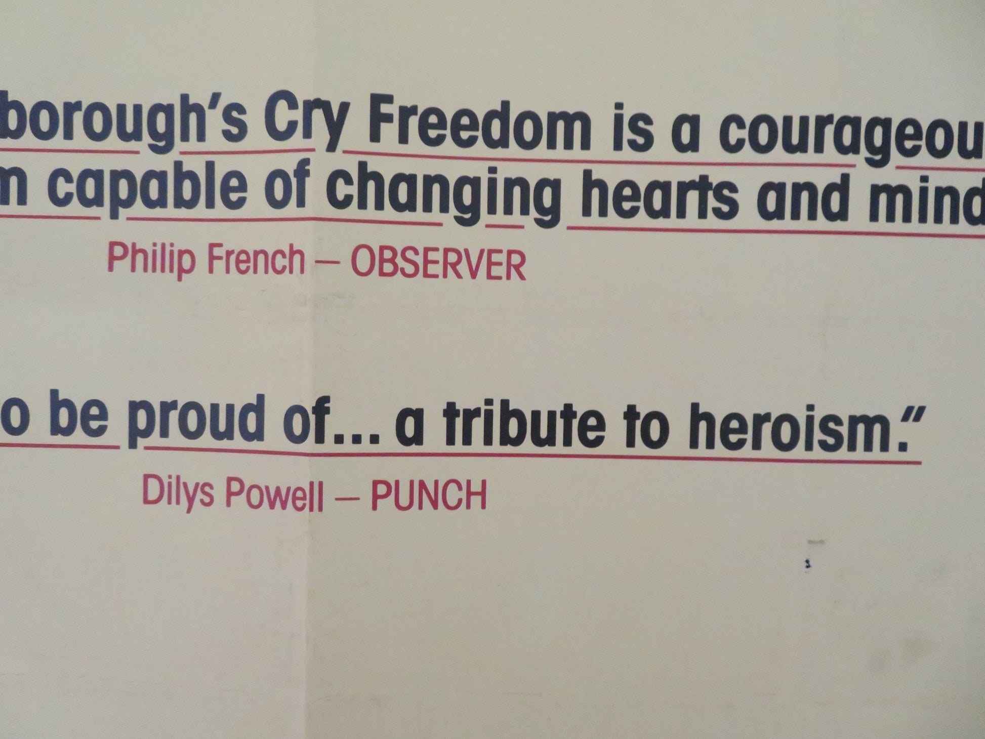 Cry Freedom UK Quad Rolled Poster Kevin Kline Denzel Washington 1987 Movie posters