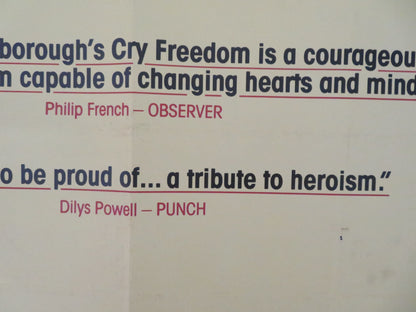 Cry Freedom UK Quad Rolled Poster Kevin Kline Denzel Washington 1987 Movie posters