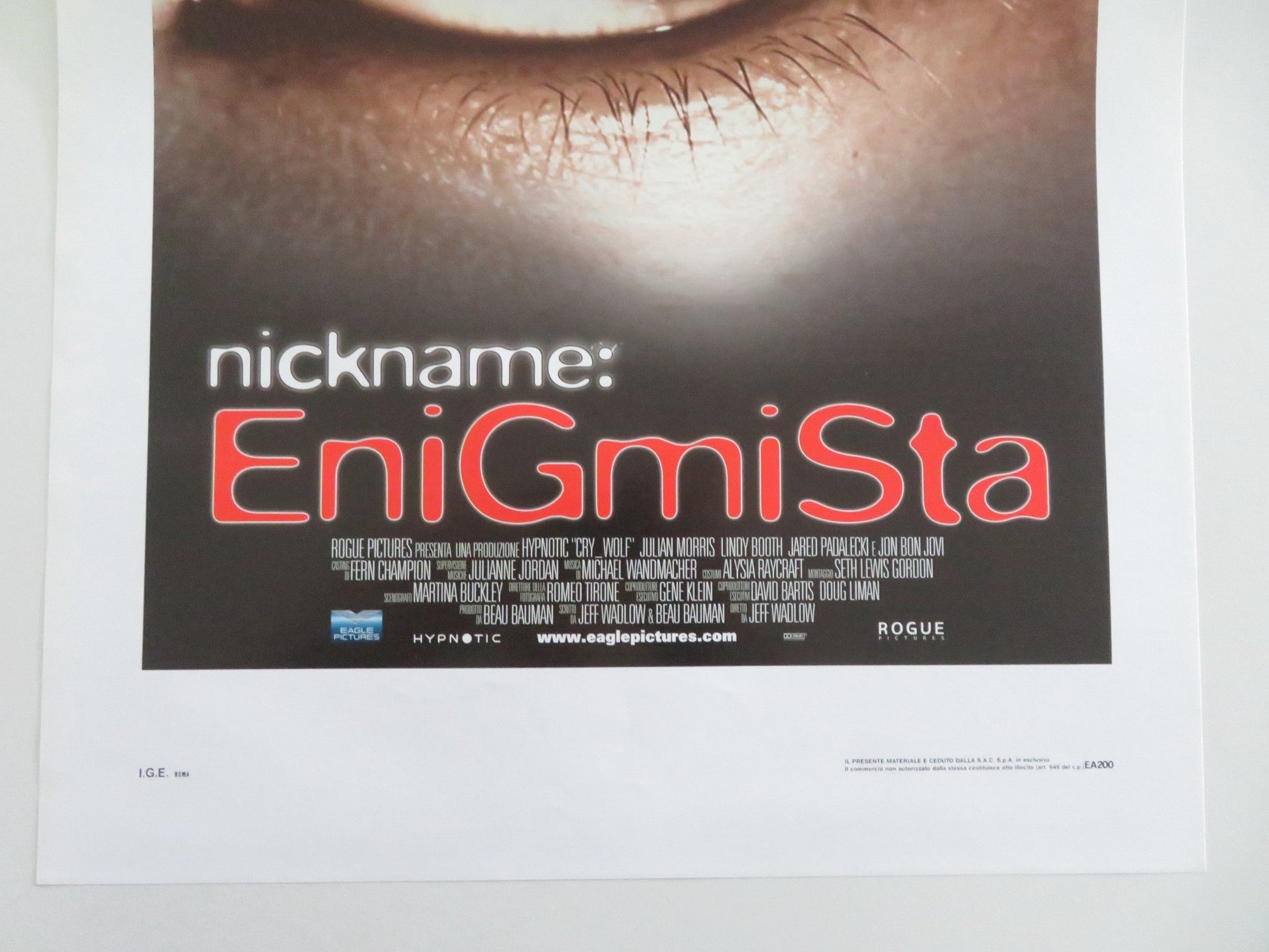 Cry Wolf Italian Locandina Poster Erica Yates Julian Morris 2005 Movie posters