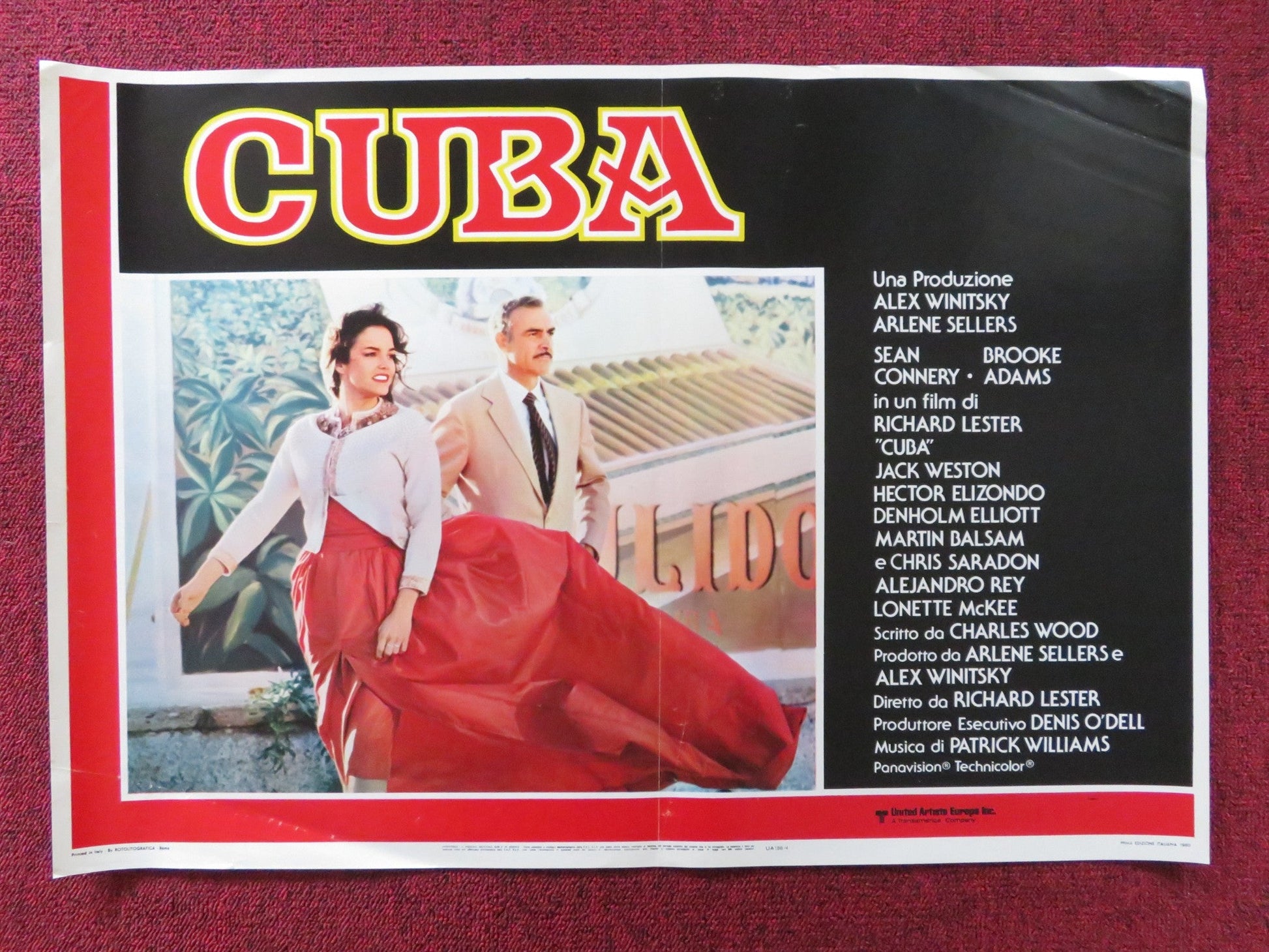 CUBA - A ITALIAN FOTOBUSTA POSTER SEAN CONNERY BROOKE ADAMS 1979 Rendezvous Cinema Movie posters