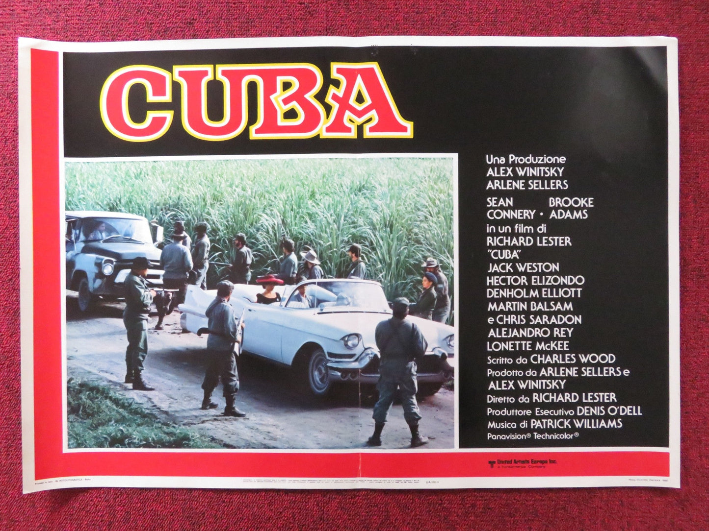 CUBA - B ITALIAN FOTOBUSTA POSTER SEAN CONNERY BROOKE ADAMS 1979 Rendezvous Cinema Movie posters