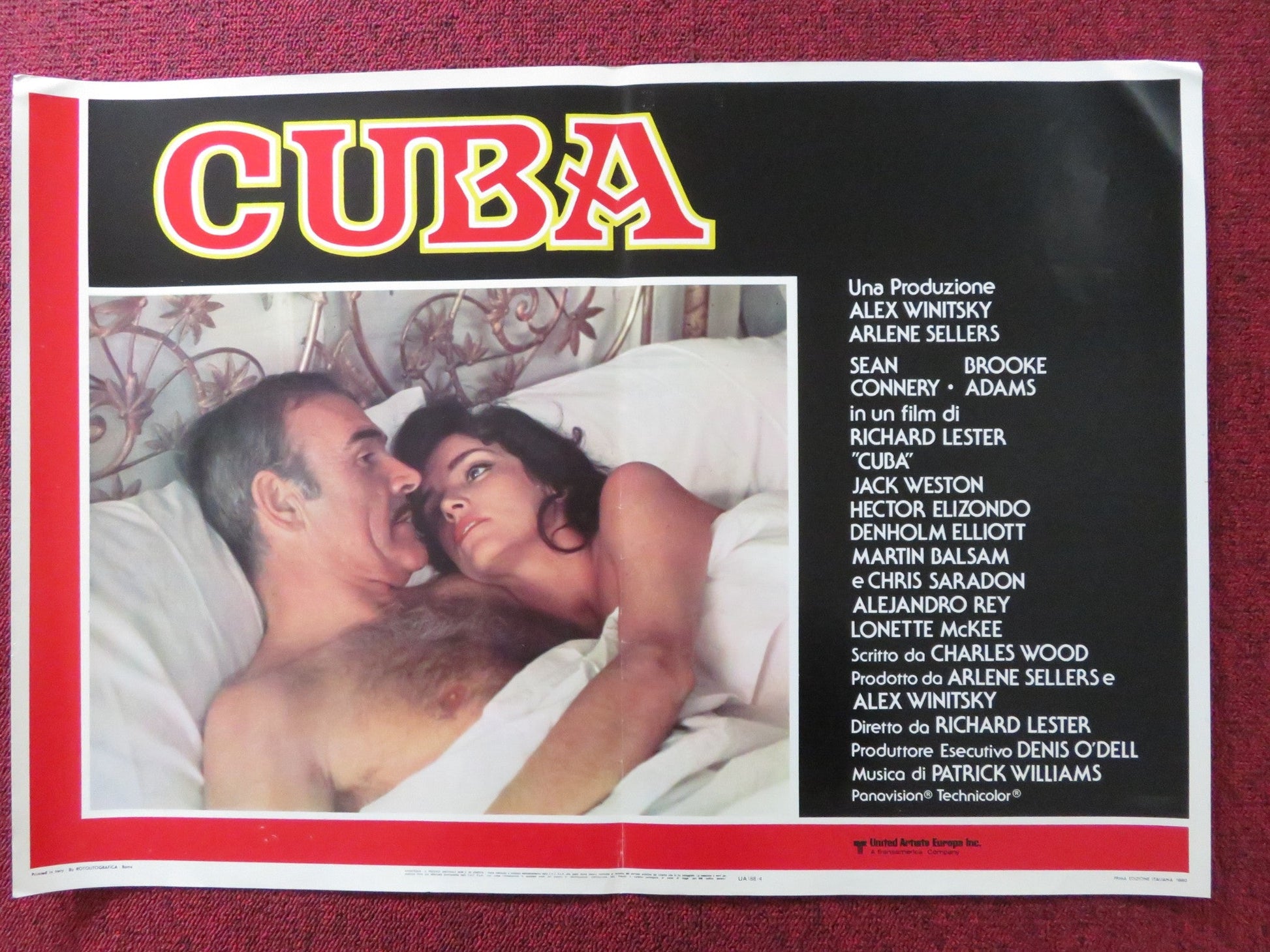 CUBA - D ITALIAN FOTOBUSTA POSTER SEAN CONNERY BROOKE ADAMS 1979 Rendezvous Cinema Movie posters