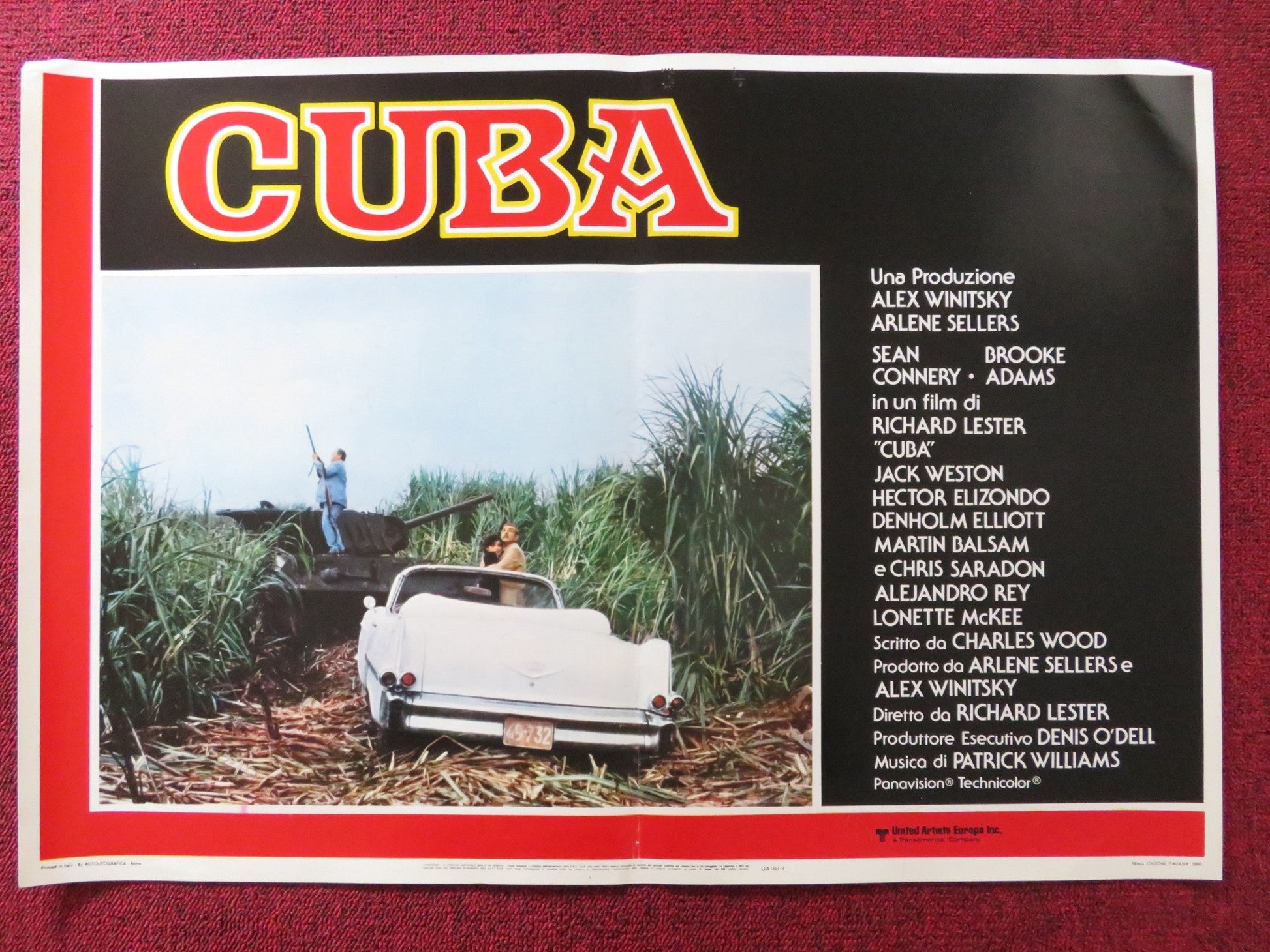 CUBA - F ITALIAN FOTOBUSTA POSTER SEAN CONNERY BROOKE ADAMS 1979 Rendezvous Cinema Movie posters