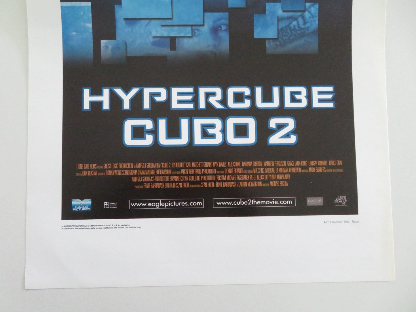 Cube 2: Hypercube Italian Locandina Poster Kari Matchett Geraint Wyn Davies 2002 Movie posters