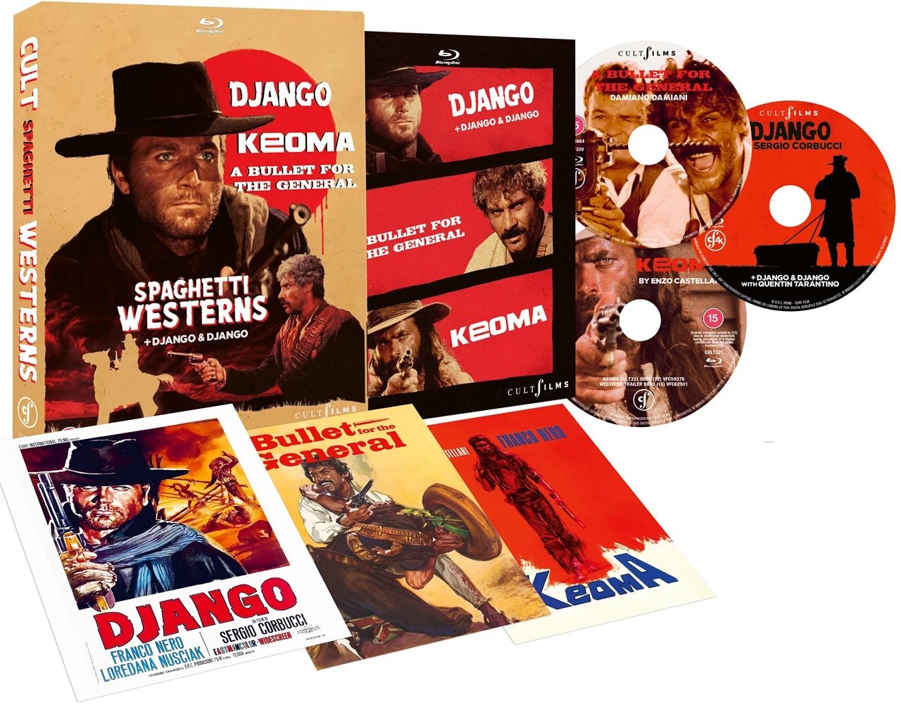 CULT SPAGHETTI WESTERNS BOXSET [BLU - RAY] REGION 0 Movie posters