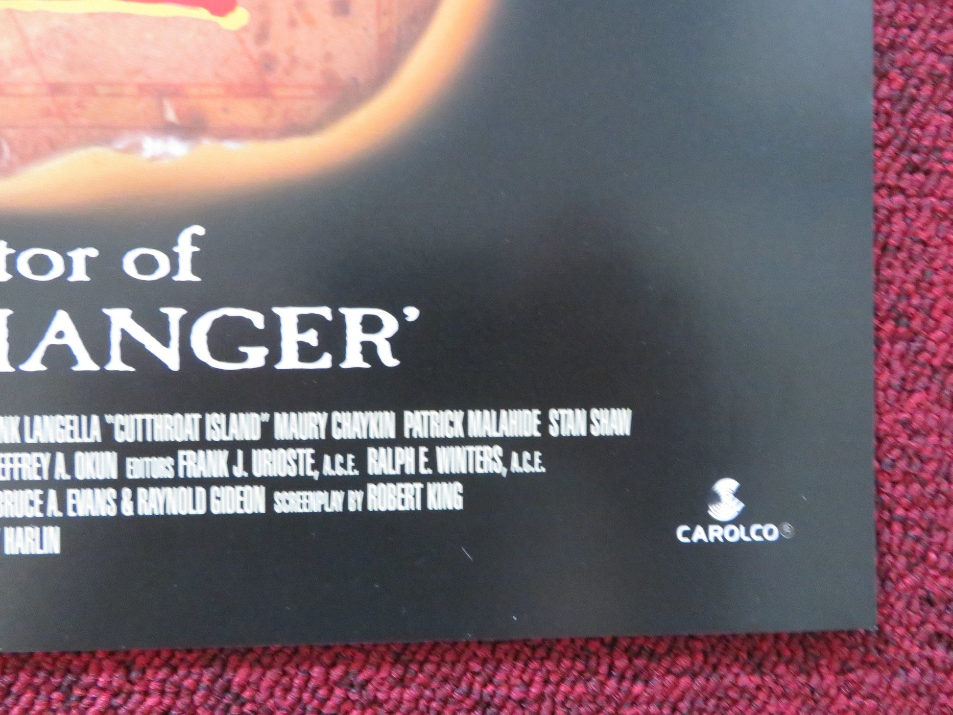 CUTTHROAT ISLAND VHS VIDEO POSTER GEENA DAVIS MATTHEW MODINE 1995 Rendezvous Cinema Movie posters