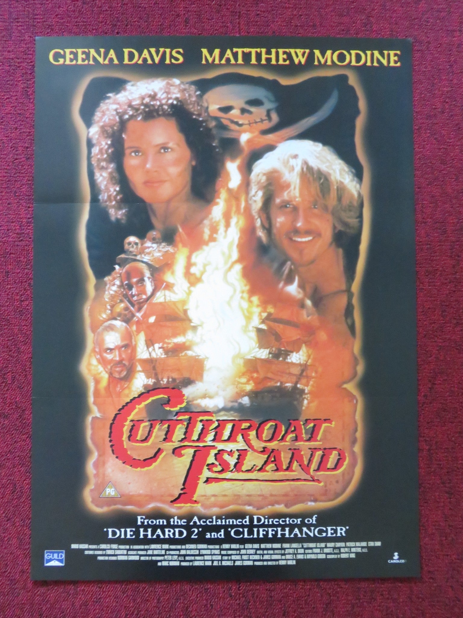 CUTTHROAT ISLAND VHS VIDEO POSTER GEENA DAVIS MATTHEW MODINE 1995 Rendezvous Cinema Movie posters