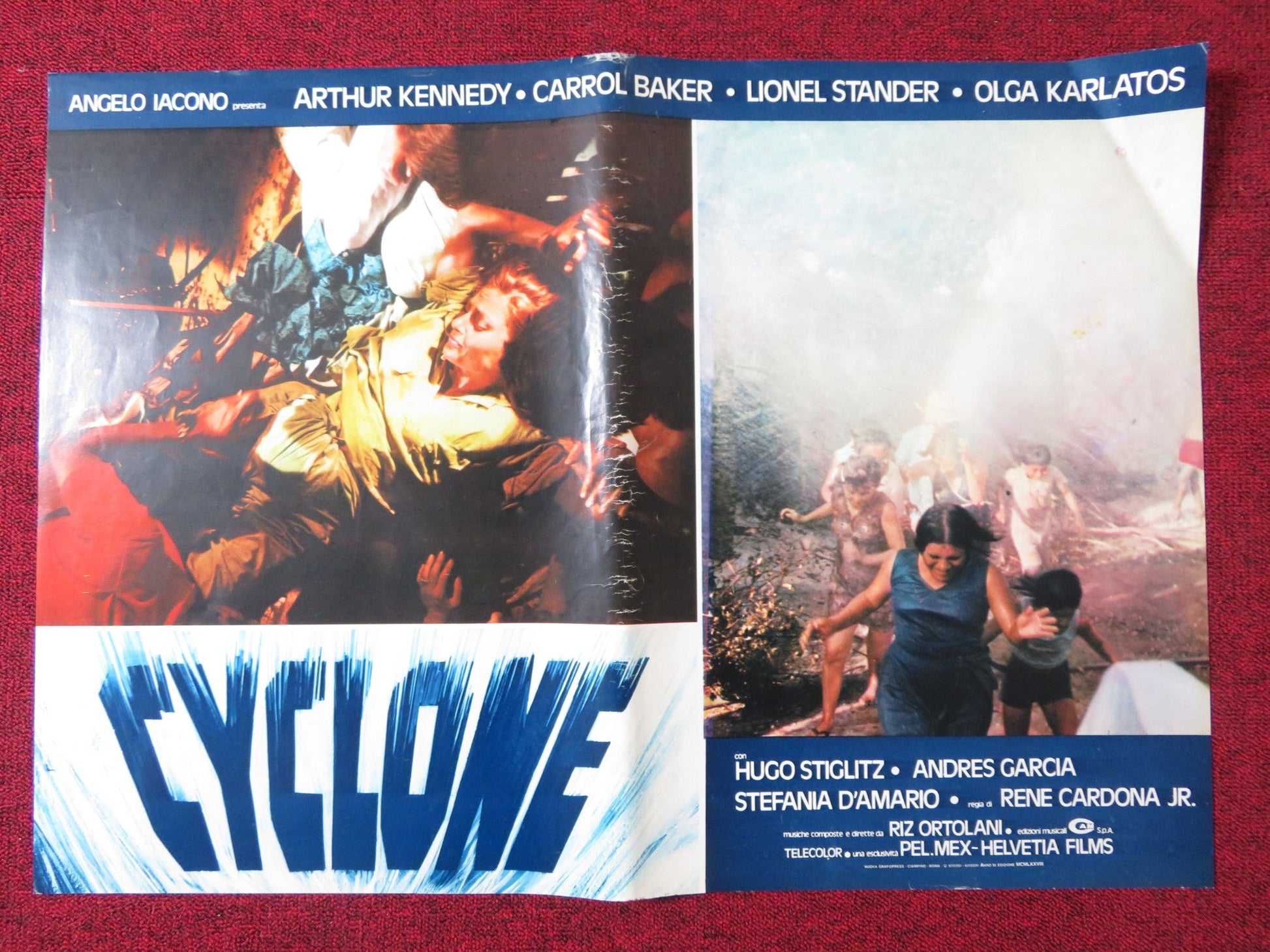 CYCLONE - A ITALIAN FOTOBUSTA POSTER ARTHUR KENNEDY CARROL BAKER 1978 Rendezvous Cinema Movie posters