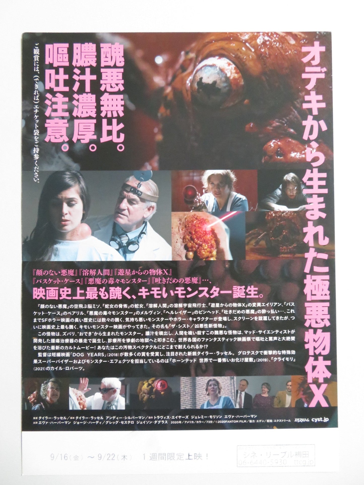 CYST JAPANESE CHIRASHI (B5) POSTER EVA HABERMANN GEORGE HARDY 2020 - Rendezvous Cinema