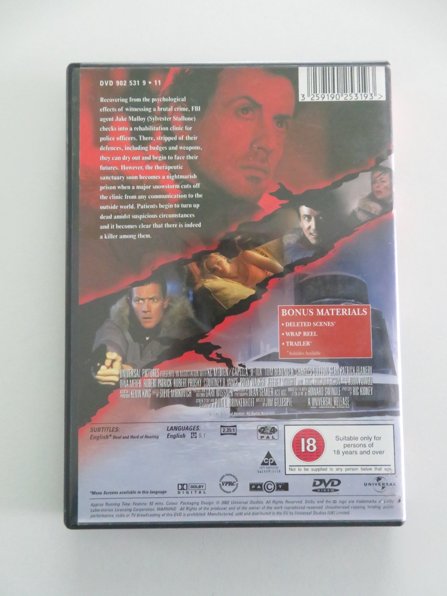 D - TOX (DVD) SYLVESTER STALLONE KRIS KRISTOFFERSON 2002 REGION 2, 4 Movie posters