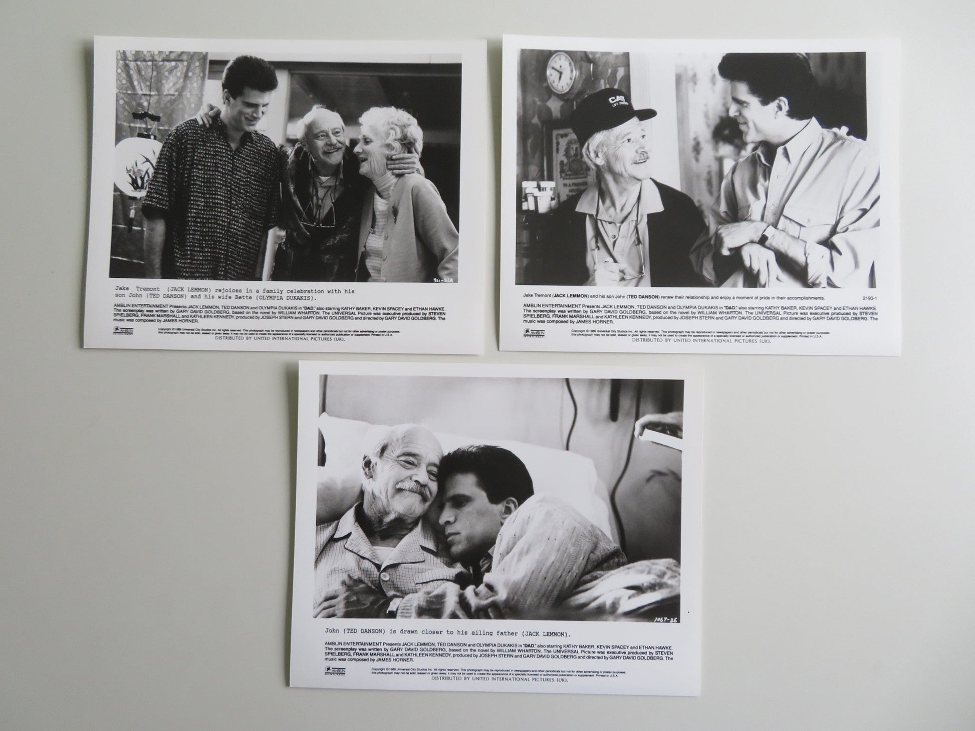 DAD - B MOVIE STILL PHOTO LOT OF 3 JACK LEMMON TED DANSON 1989 Movie posters