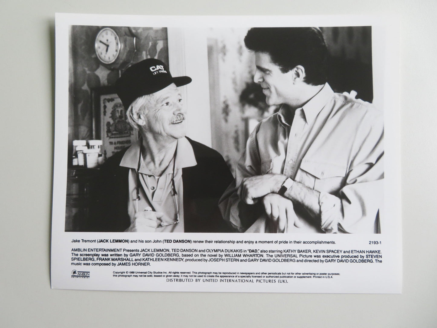 DAD - B MOVIE STILL PHOTO LOT OF 3 JACK LEMMON TED DANSON 1989 Movie posters