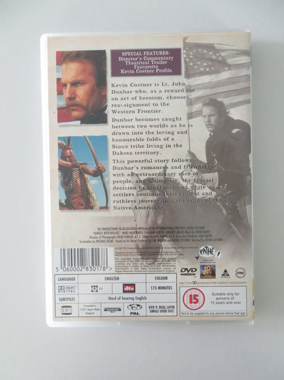 DANCES WITH WOLVES (DVD) KEVIN COSTNER MARY MCDONNELL G. GREENE 1990 REGION 2 - Rendezvous Cinema