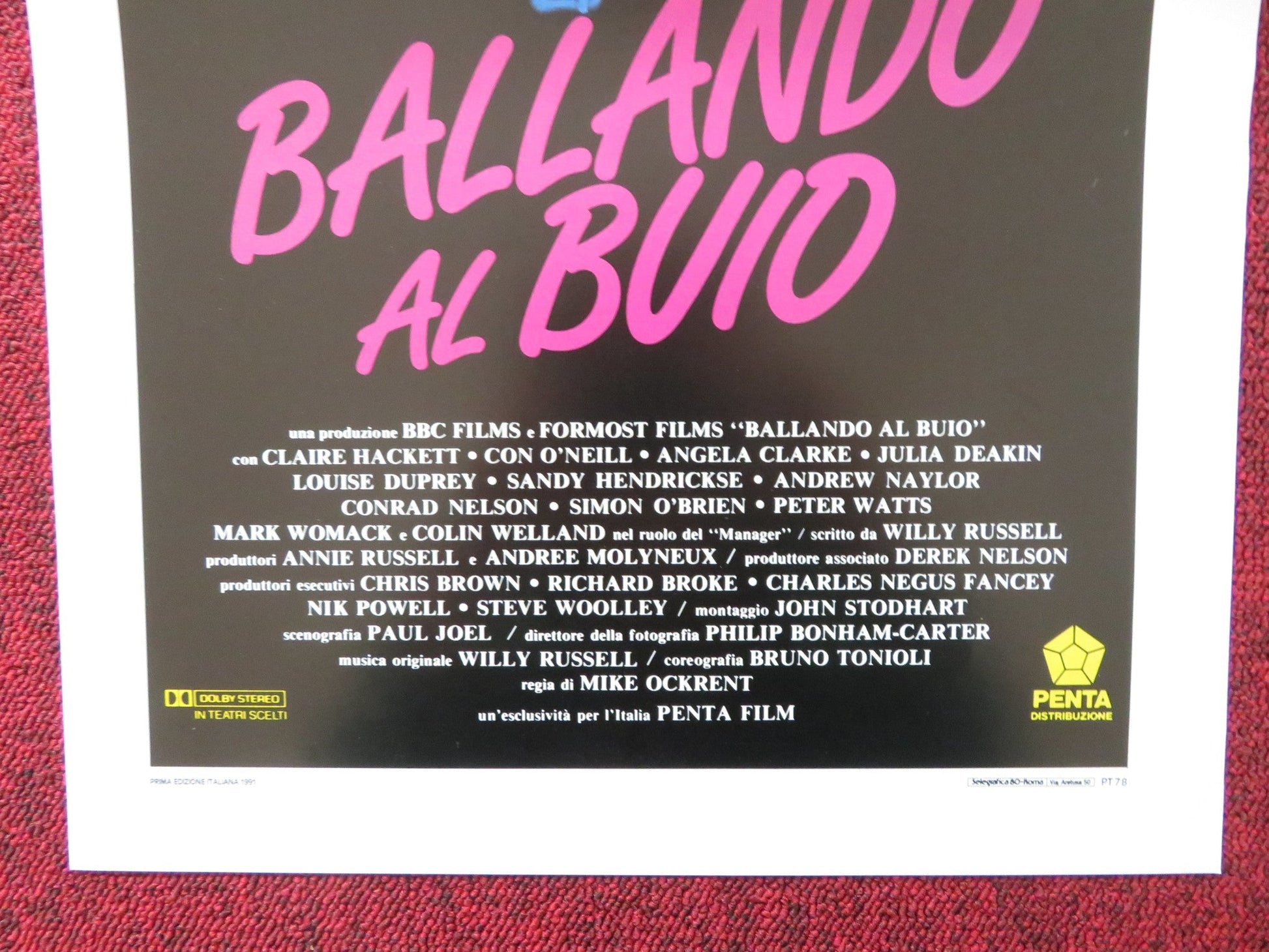 DANCIN' THRU THE DARK ITALIAN LOCANDINA POSTER CLAIRE HACKETT CON O'NEAL 1991 Rendezvous Cinema Movie posters