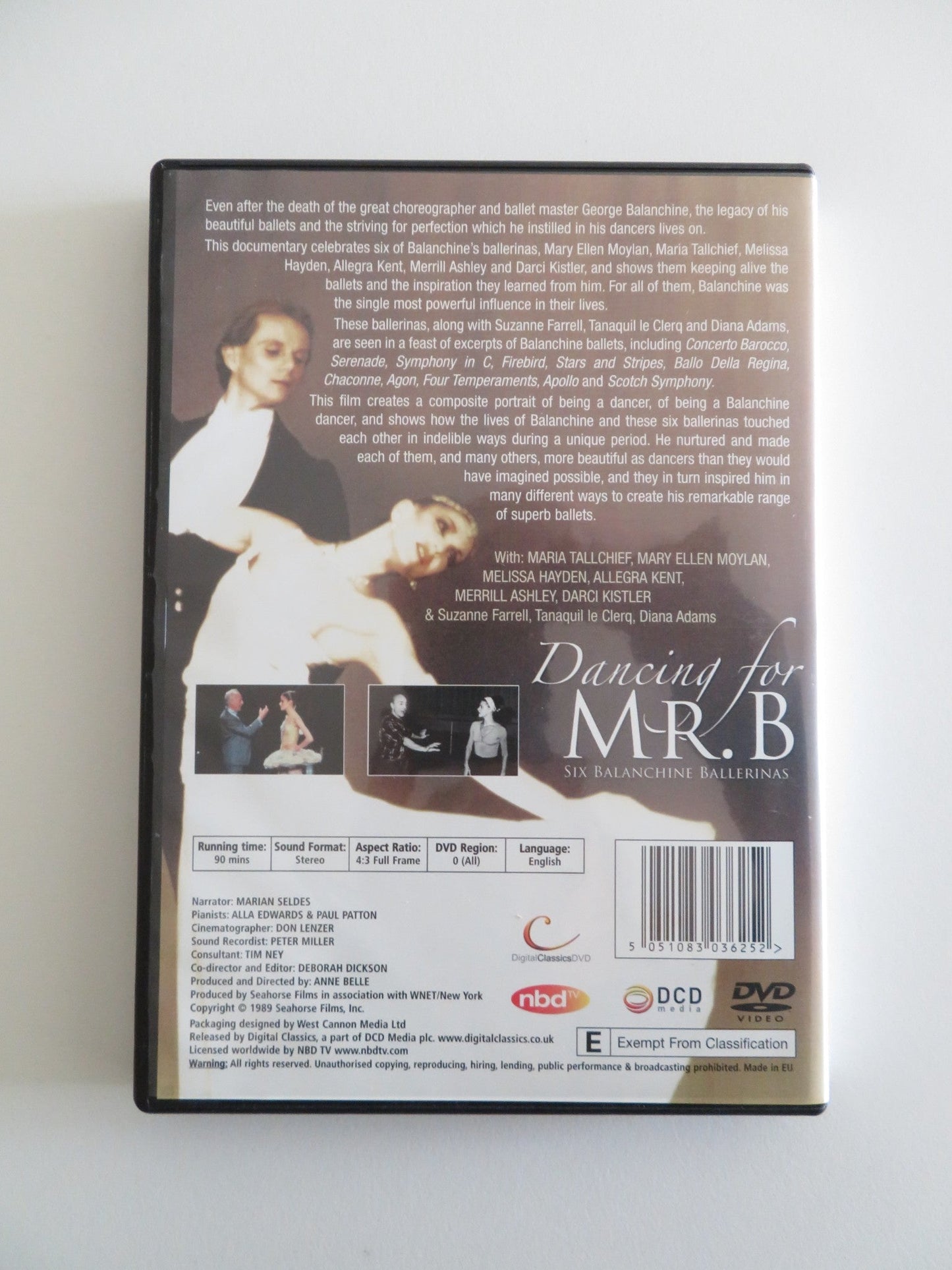 DANCING FOR MR. B: SIX BALANCHINE BALLERINAS (DVD) DIANA ADAMS REGION 0 Rendezvous Cinema Movie posters