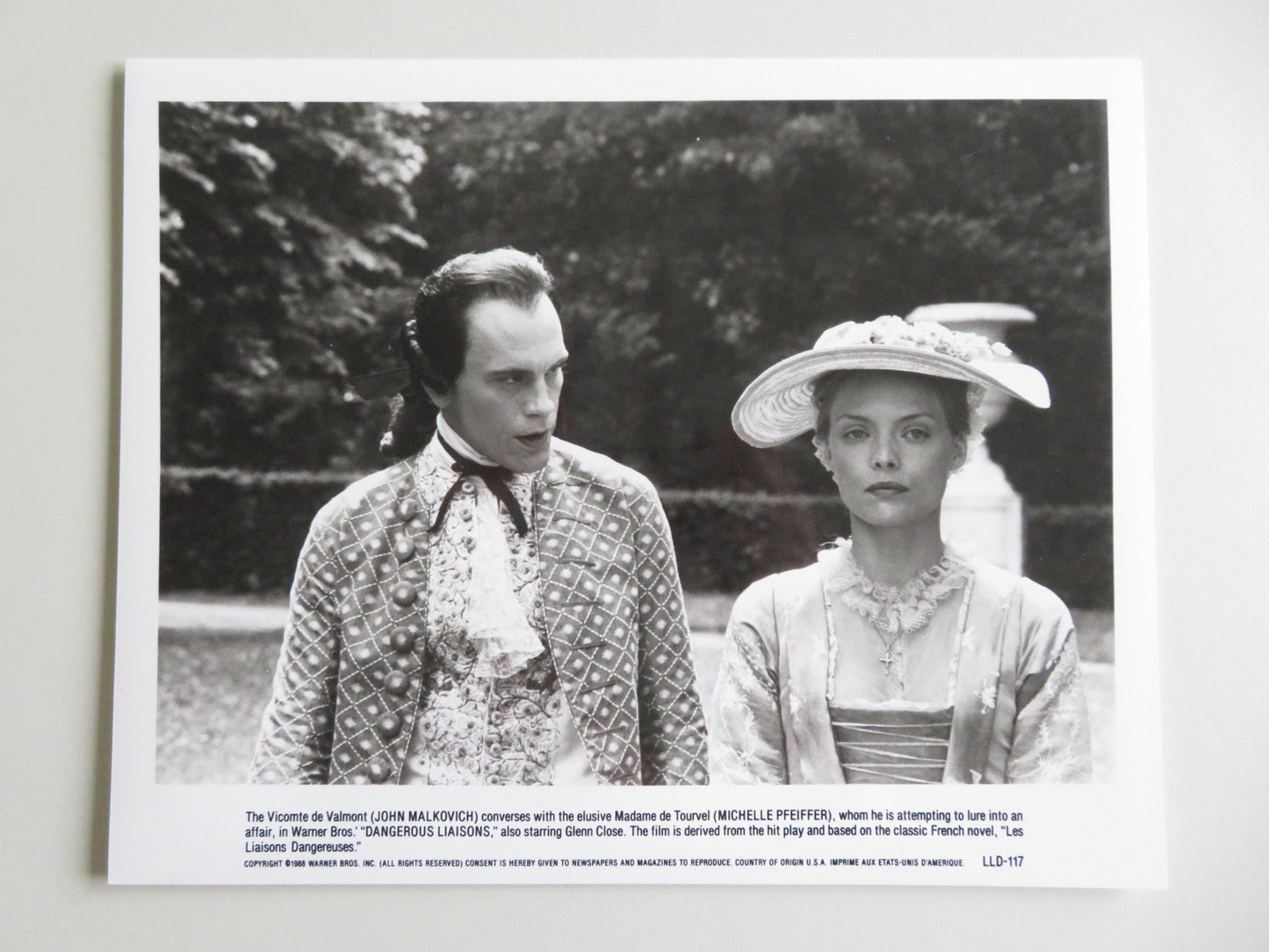 DANGEROUS LIAISONS - A MOVIE STILL PHOTO LOT OF 10 JOHN MALKOVICH PFEIFFER 1988 - Rendezvous Cinema