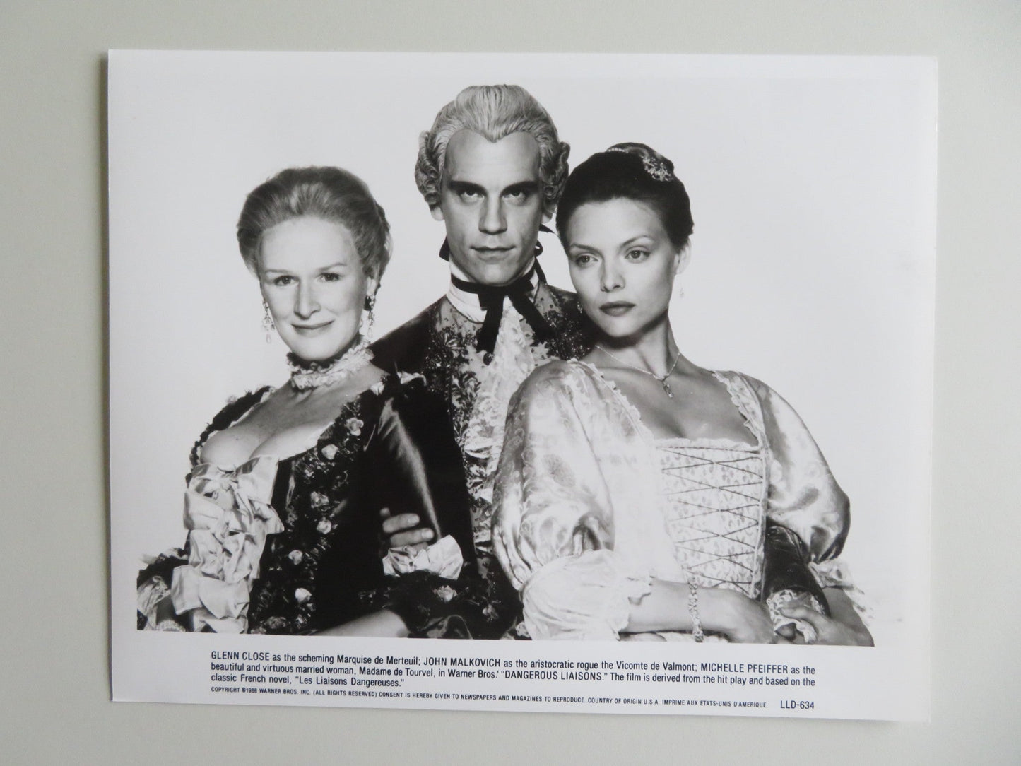 DANGEROUS LIAISONS - A MOVIE STILL PHOTO LOT OF 10 JOHN MALKOVICH PFEIFFER 1988 - Rendezvous Cinema