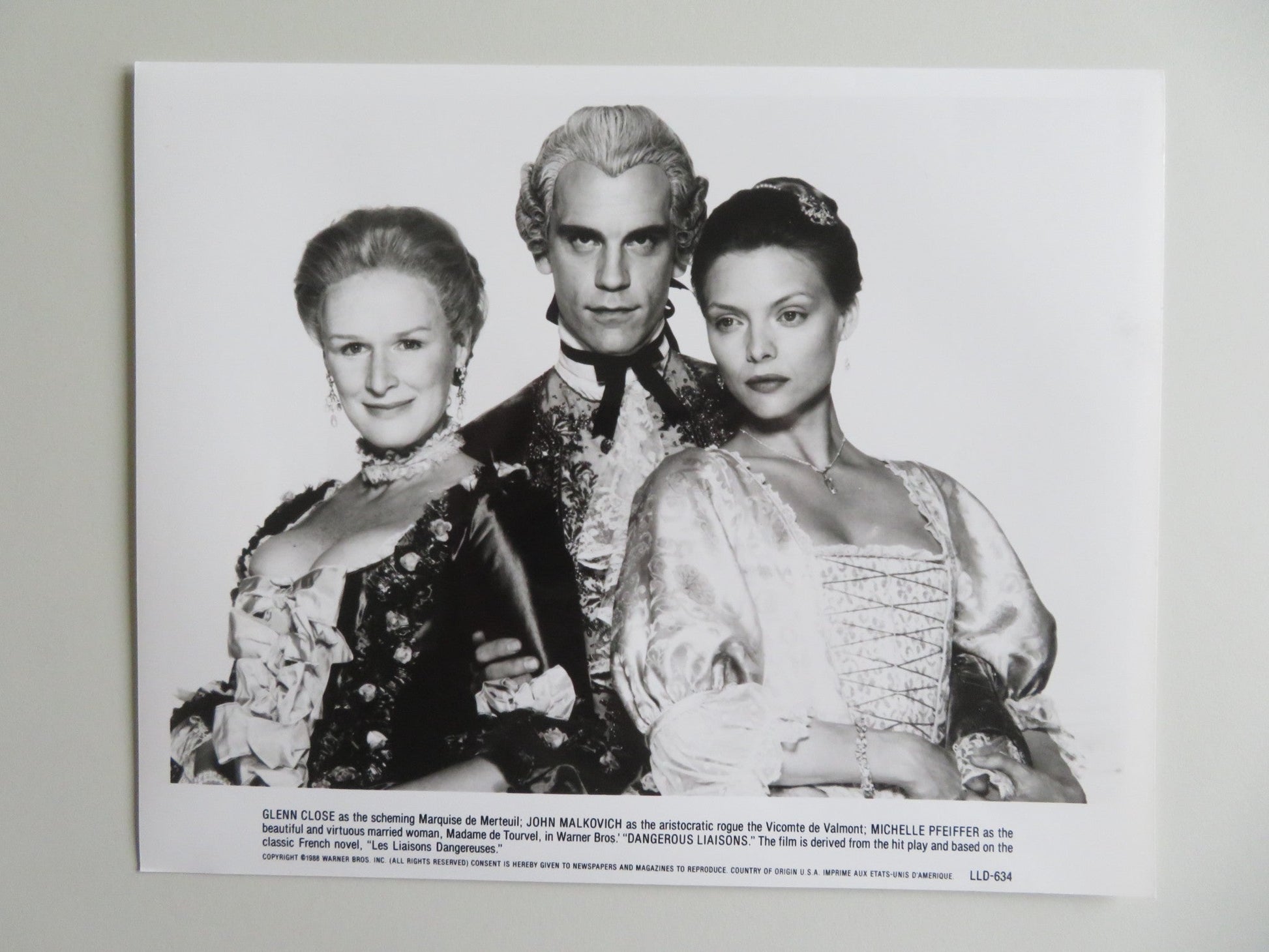 DANGEROUS LIAISONS - A MOVIE STILL PHOTO LOT OF 10 JOHN MALKOVICH PFEIFFER 1988 - Rendezvous Cinema