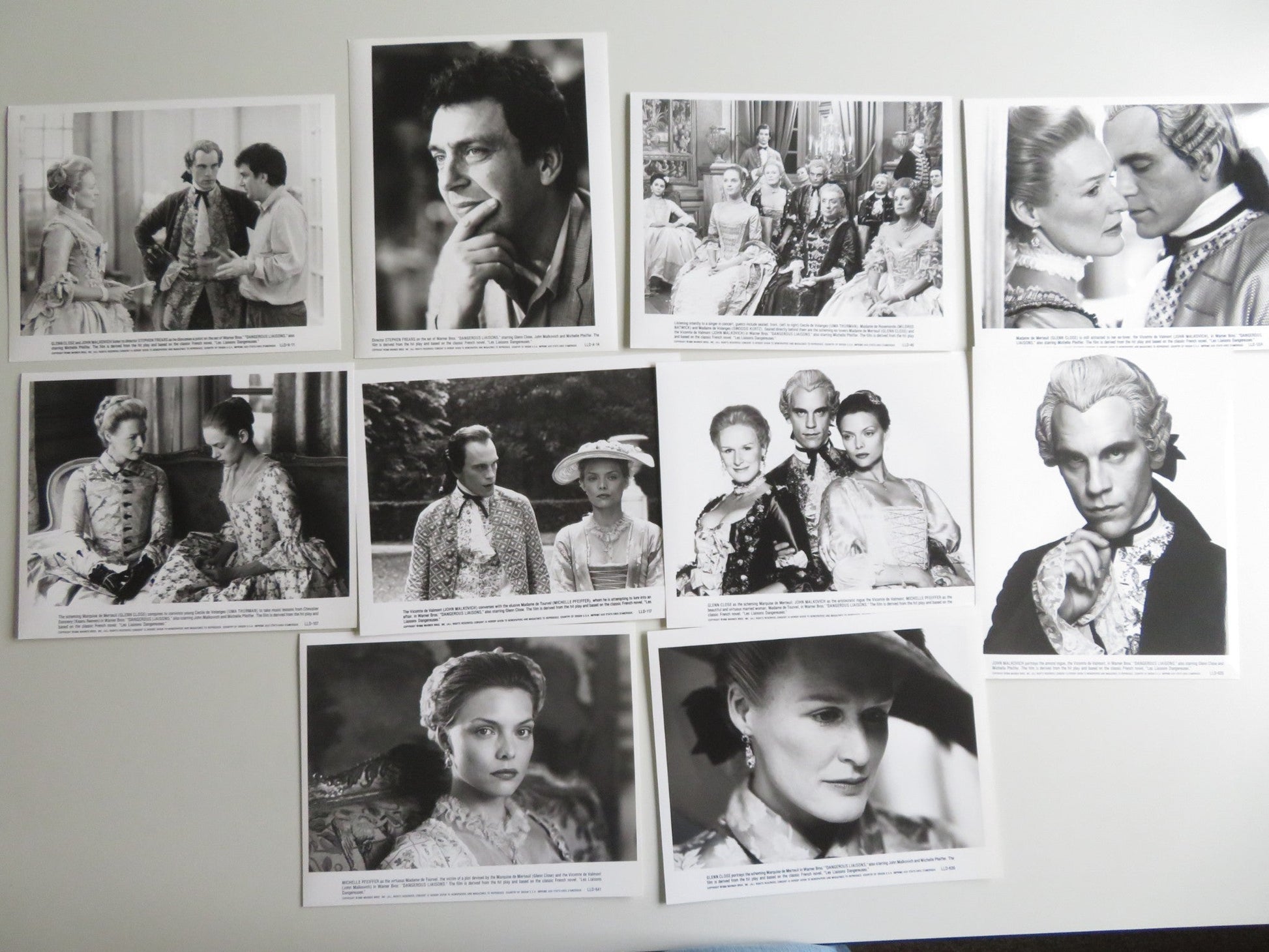 DANGEROUS LIAISONS - A MOVIE STILL PHOTO LOT OF 10 JOHN MALKOVICH PFEIFFER 1988 - Rendezvous Cinema