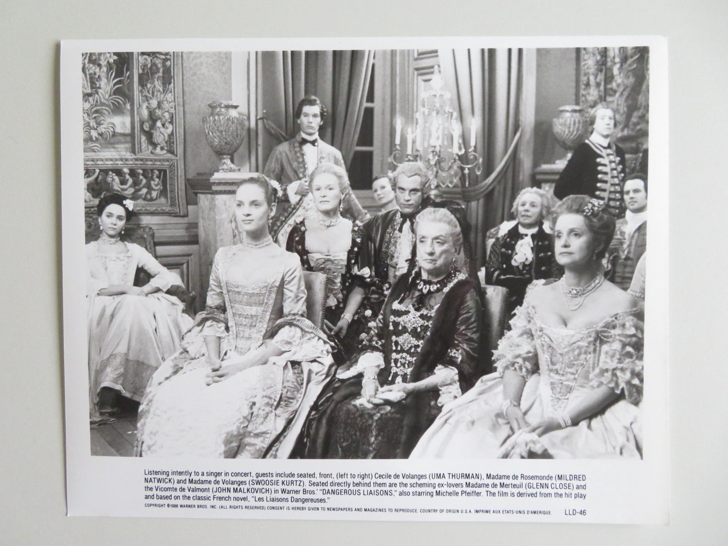 DANGEROUS LIAISONS - A MOVIE STILL PHOTO LOT OF 10 JOHN MALKOVICH PFEIFFER 1988 - Rendezvous Cinema