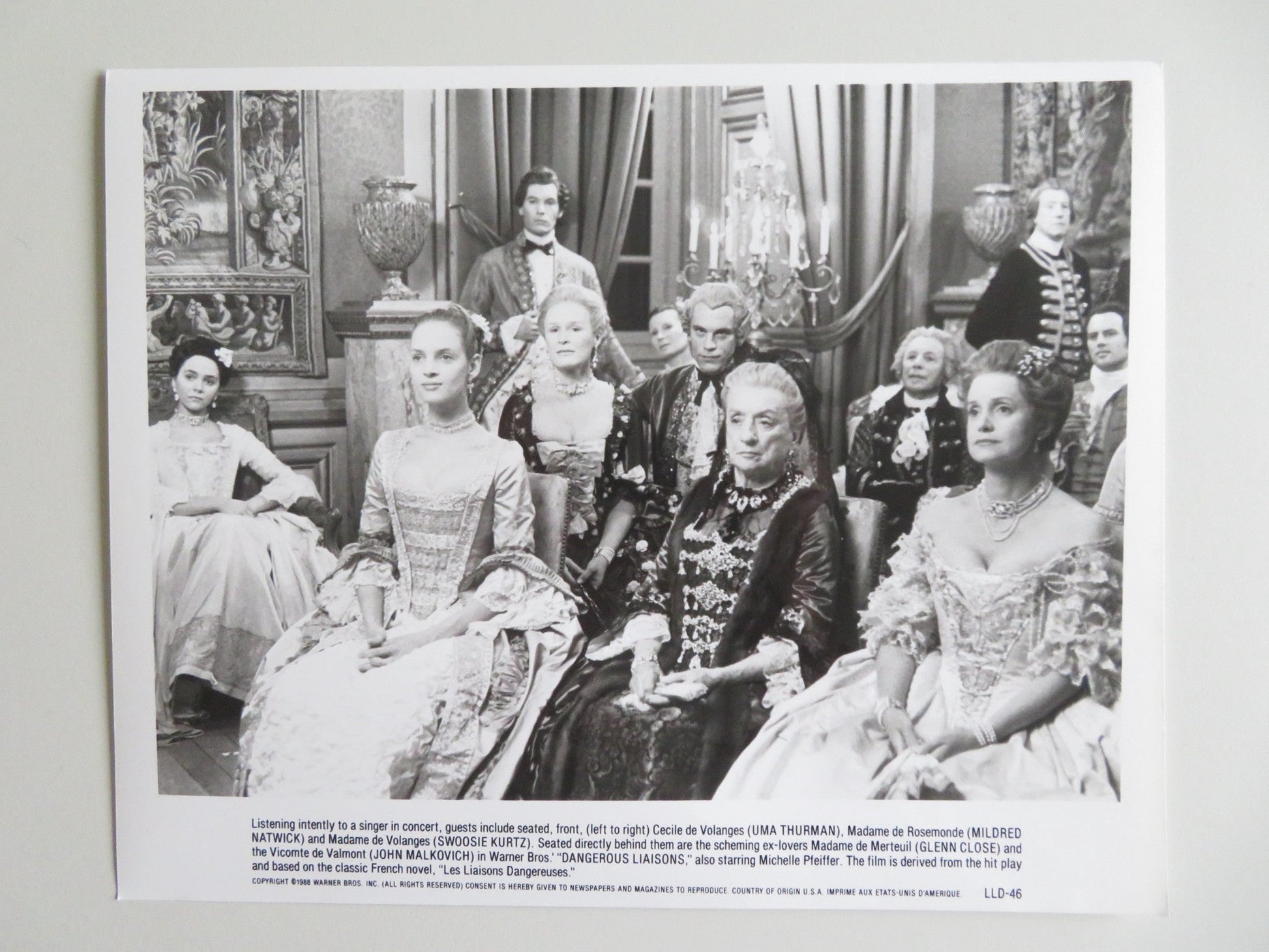 DANGEROUS LIAISONS - A MOVIE STILL PHOTO LOT OF 10 JOHN MALKOVICH PFEIFFER 1988 - Rendezvous Cinema