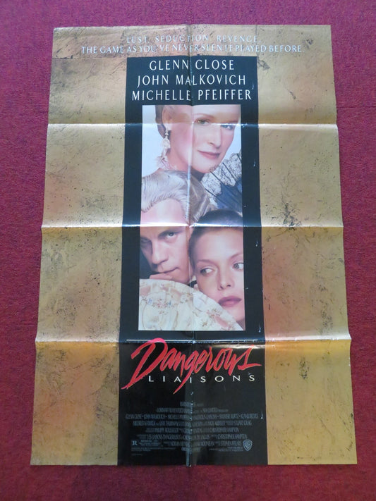 DANGEROUS LIAISONS FOLDED US ONE SHEET POSTER GLENN CLOSE JOHN MALKOVICH 1988 Movie posters